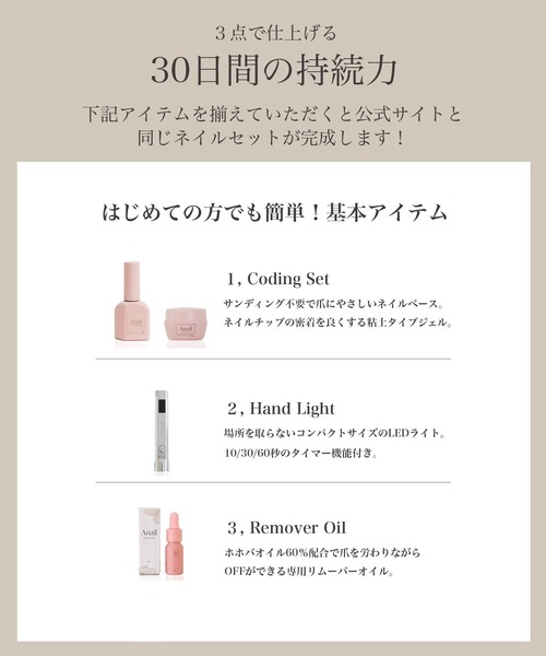 Hand light】 コンパクトLEDライト 便利なタイマー付き（ネイル用品