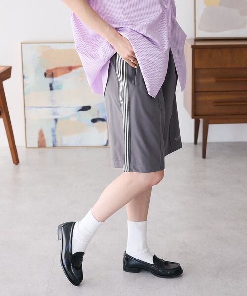 CRAFT STANDARD BOUTIQUE（クラフトスタンダードブティック）の「接触冷感/UVカット/速乾性 トラックショーツ（その他パンツ・レディース・チャコールグレー/ブラック/ベージュ・S/M/L）」の9枚目の写真