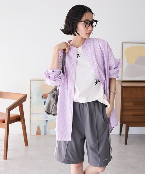 CRAFT STANDARD BOUTIQUE（クラフトスタンダードブティック）の「接触冷感/UVカット/速乾性 トラックショーツ（その他パンツ・レディース・チャコールグレー/ブラック/ベージュ・S/M/L）」の11枚目の写真