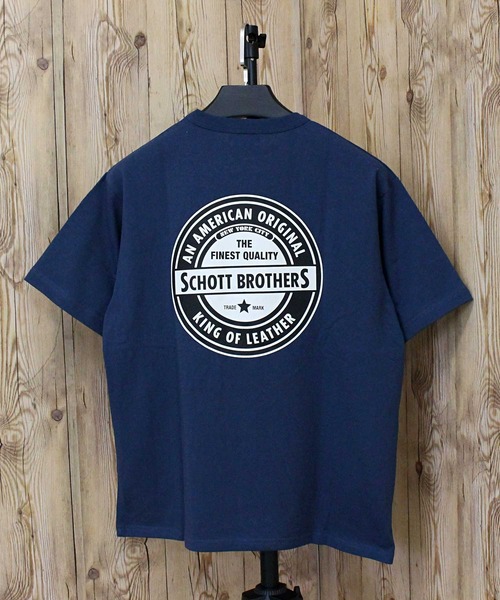 Schott(ショット)の「T-SHIRT OVAL LOGO(Tシャツ/カットソー・メンズ・ブラック/ホワイト/ネイビー・L/XL/XXL/M)」の1枚目の写真