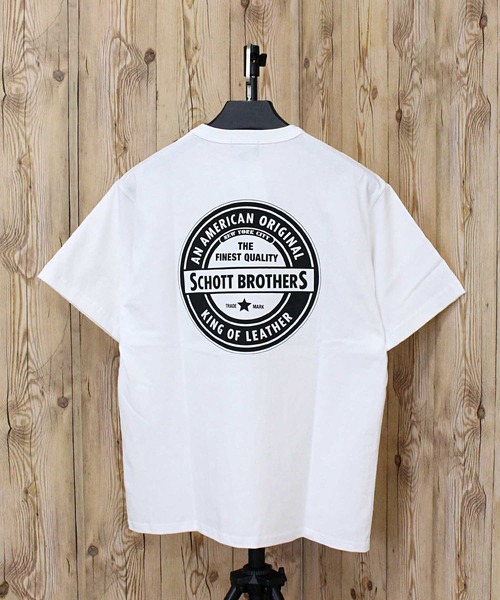 Schott(ショット)の「T-SHIRT OVAL LOGO(Tシャツ/カットソー・メンズ・ブラック/ホワイト/ネイビー・L/XL/XXL/M)」の2枚目の写真