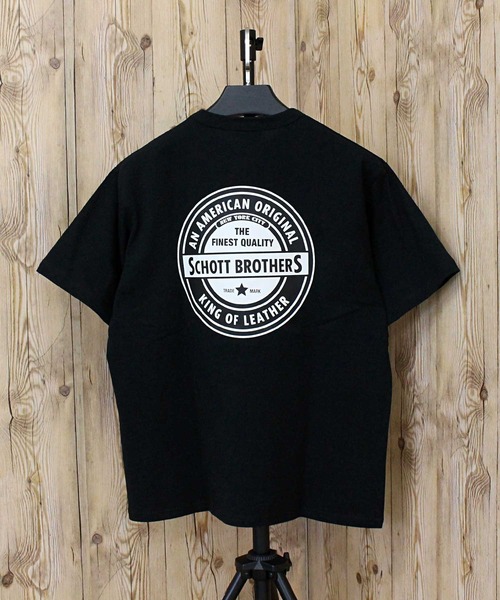 Schott(ショット)の「T-SHIRT OVAL LOGO(Tシャツ/カットソー・メンズ・ブラック/ホワイト/ネイビー・L/XL/XXL/M)」の5枚目の写真