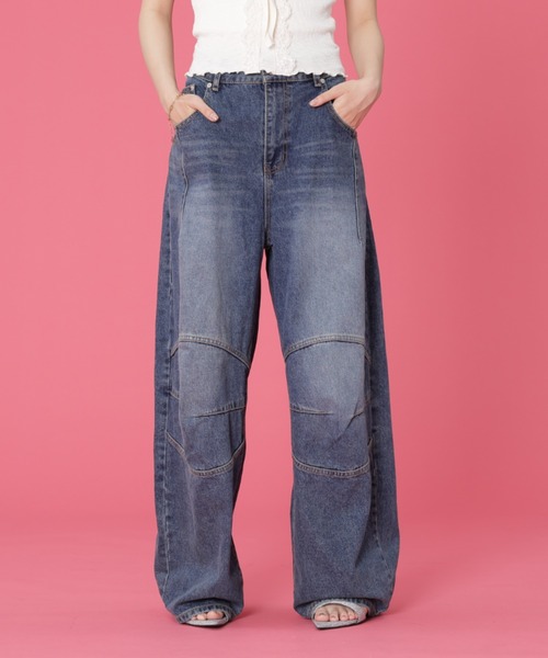SIS(エスアイエス)の「SIS/エスアイエス/立体バルーンデニム(デニムパンツ・レディース・ブルー・LARGE/MEDIUM)」の4枚目の写真