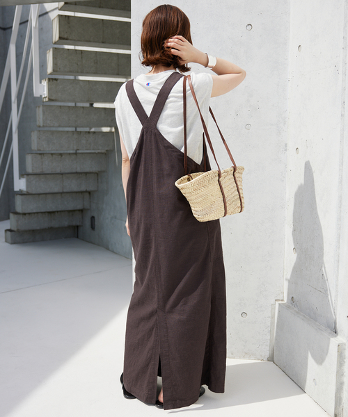 SLOBE IENA（スローブイエナ）の「《WEB/一部店舗限定/追加2》アイラインジャンパースカート（ワンピース・レディース・チャコールグレー・FREE）」の10枚目の写真