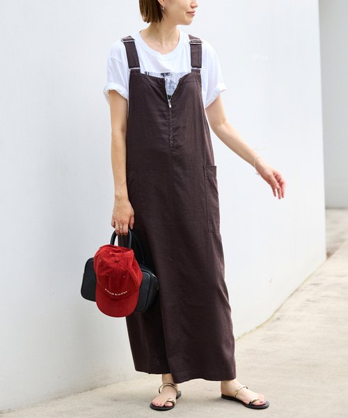 SLOBE IENA（スローブイエナ）の「《WEB/一部店舗限定/追加2》アイラインジャンパースカート（ワンピース・レディース・チャコールグレー・FREE）」の15枚目の写真