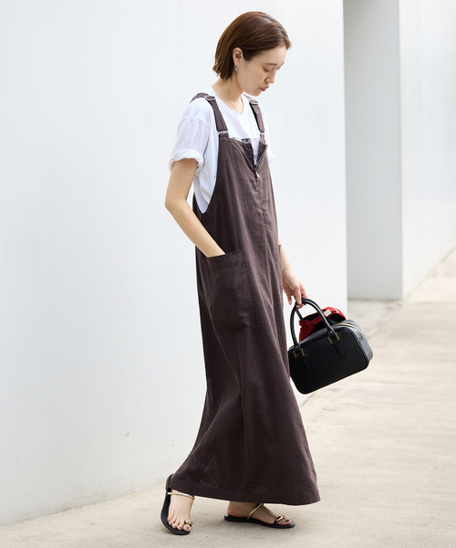 SLOBE IENA（スローブイエナ）の「《WEB/一部店舗限定/追加2》アイラインジャンパースカート（ワンピース・レディース・チャコールグレー・FREE）」の18枚目の写真