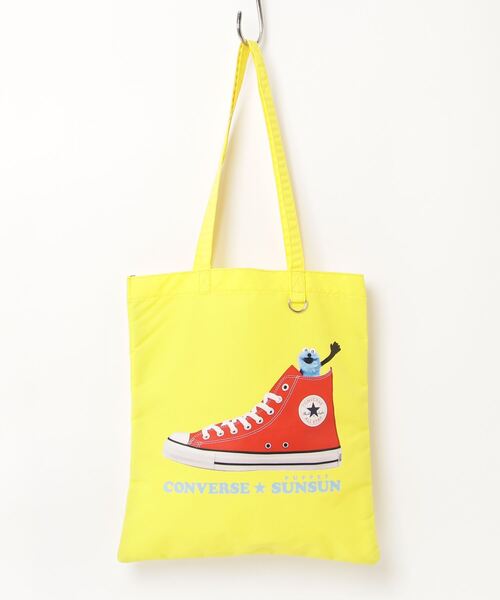 CONVERSE（コンバース）の「【CONVERSE/コンバース】CV SUNSUN FLAT TOTE BAG　コラボバッグ（トートバッグ・メンズ・ブラック/アイボリー/ピンク/ブルー/イエロー・FREE）」の4枚目の写真