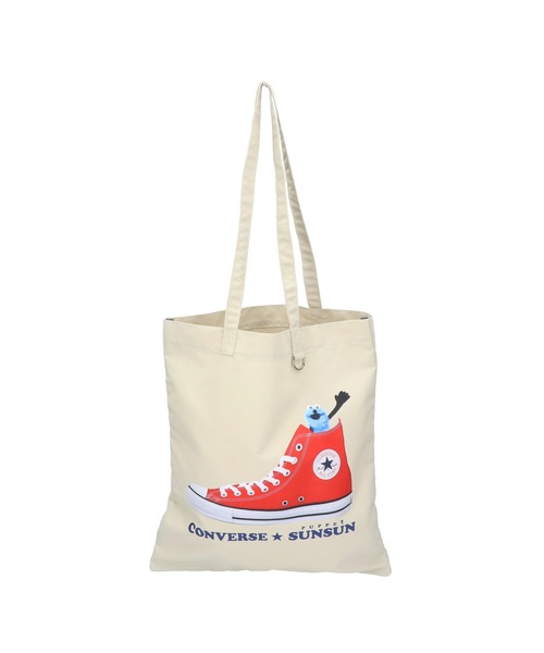 CONVERSE（コンバース）の「【CONVERSE/コンバース】CV SUNSUN FLAT TOTE BAG　コラボバッグ（トートバッグ・メンズ・ブラック/アイボリー/ピンク/ブルー/イエロー・FREE）」の2枚目の写真