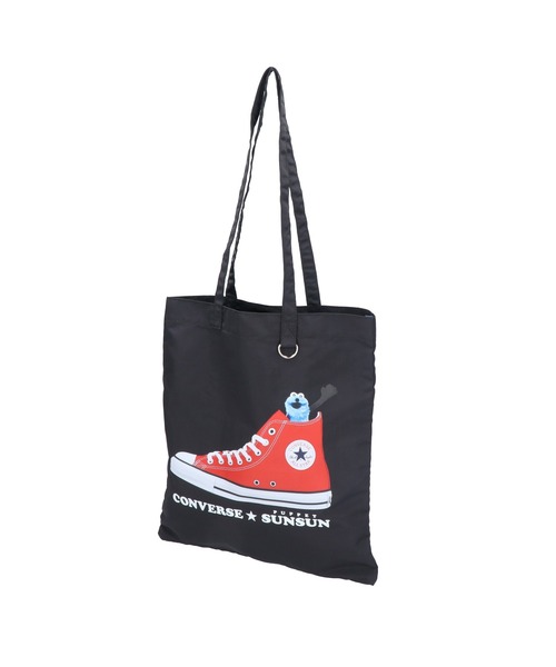 CONVERSE（コンバース）の「【CONVERSE/コンバース】CV SUNSUN FLAT TOTE BAG　コラボバッグ（トートバッグ・メンズ・ブラック/アイボリー/ピンク/ブルー/イエロー・FREE）」の3枚目の写真