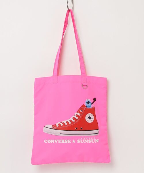 CONVERSE（コンバース）の「【CONVERSE/コンバース】CV SUNSUN FLAT TOTE BAG　コラボバッグ（トートバッグ・メンズ・ブラック/アイボリー/ピンク/ブルー/イエロー・FREE）」の12枚目の写真