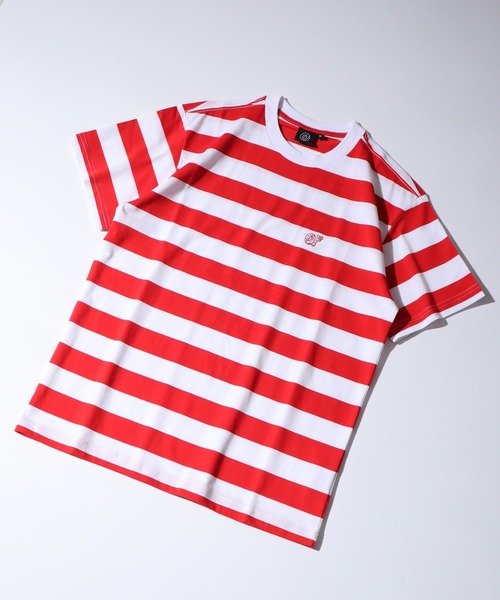 ODD FUTURE（オッドフューチャー）の「Odd Future 刺繍ロゴ ボーダーTシャツ（Tシャツ/カットソー・メンズ・パープル/レインボー/ブルーパープル/レッド/グレー/ホワイト×ブルー・M/L/S/XL）」の6枚目の写真