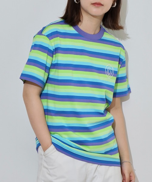 ODD FUTURE（オッドフューチャー）の「Odd Future 刺繍ロゴ ボーダーTシャツ（Tシャツ/カットソー・メンズ・パープル/レインボー/ブルーパープル/レッド/グレー/ホワイト×ブルー・M/L/S/XL）」の22枚目の写真