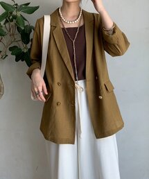 DouDou | ライトフェイクリネンジャケット(テーラードジャケット)