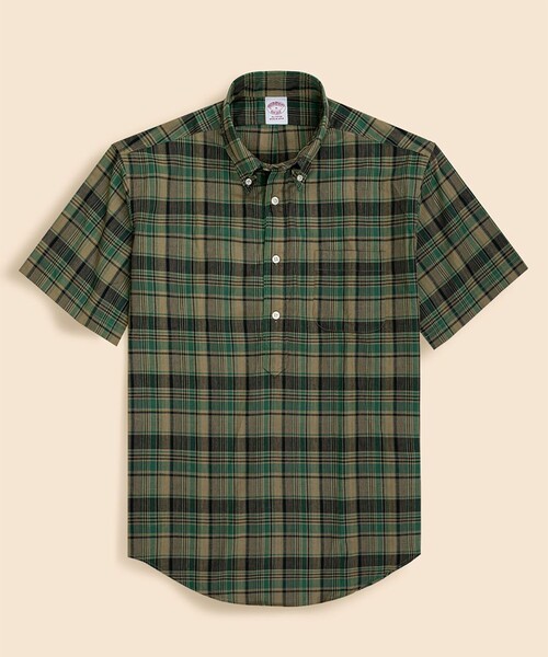 BROOKS BROTHERS(ブルックスブラザーズ)の「コットン マドラスチェック ショートスリーブ プルオーバーシャツ(シャツ/ブラウス・メンズ・グリーン/ネイビー・X-LARGE/LARGE/MEDIUM)」の1枚目の写真