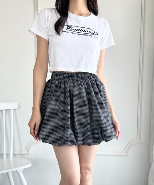 wears(ウェアーズ)の「インパン付き チェック柄バルーンミニスカート(スカート・レディース・ブルー/ブラック/アイボリー・FREE)」の2枚目の写真