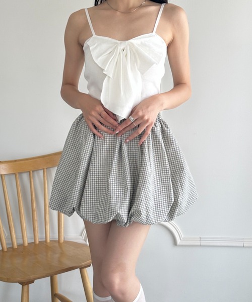 wears(ウェアーズ)の「インパン付き チェック柄バルーンミニスカート(スカート・レディース・ブルー/ブラック/アイボリー・FREE)」の9枚目の写真