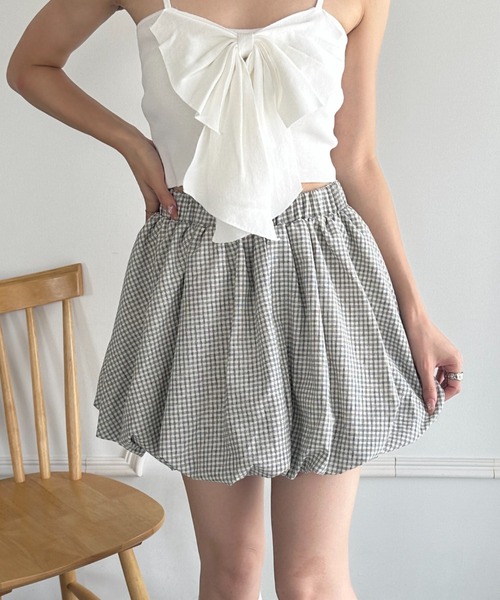 wears(ウェアーズ)の「インパン付き チェック柄バルーンミニスカート(スカート・レディース・ブルー/ブラック/アイボリー・FREE)」の10枚目の写真