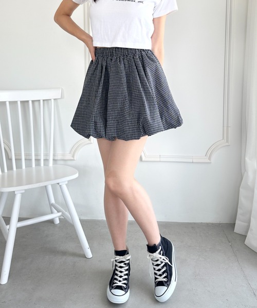 wears(ウェアーズ)の「インパン付き チェック柄バルーンミニスカート(スカート・レディース・ブルー/ブラック/アイボリー・FREE)」の14枚目の写真