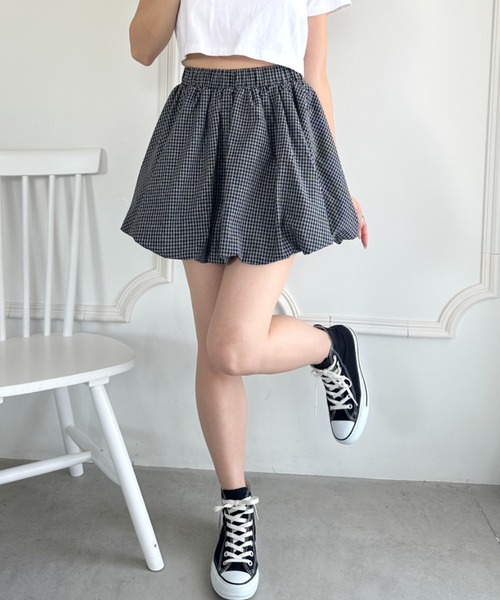 MARS 花柄チェック バルーンミニスカート SALE】チェック柄バルーンミニスカート【ネコポス】 – BLUE ONLINE