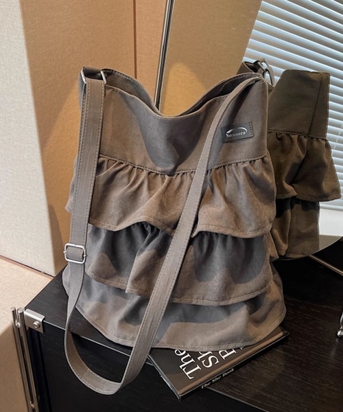 aimoha(アイモハ)の「フリルワンショルダートートバッグ(ショルダーバッグ・レディース・グレー/オフホワイト/ブラック/ピンク・FREE)」の22枚目の写真