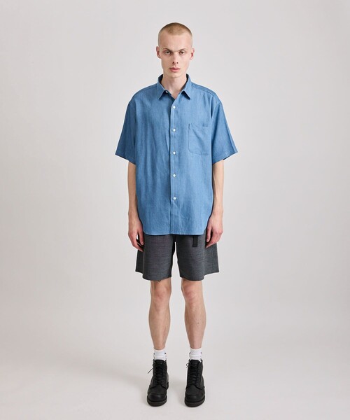 Saturdays NYC（サタデーズ ニューヨークシティ ）の「Luca Chambray SS Shirt（シャツ/ブラウス・メンズ・ブルー・L/M/S）」の2枚目の写真