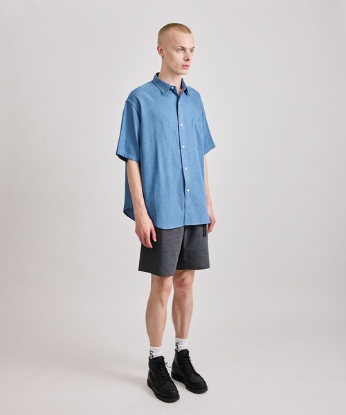 Saturdays NYC（サタデーズ ニューヨークシティ ）の「Luca Chambray SS Shirt（シャツ/ブラウス・メンズ・ブルー・L/M/S）」の3枚目の写真