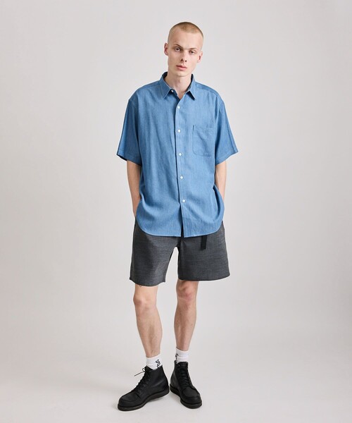 Saturdays NYC（サタデーズ ニューヨークシティ ）の「Luca Chambray SS Shirt（シャツ/ブラウス・メンズ・ブルー・L/M/S）」の5枚目の写真