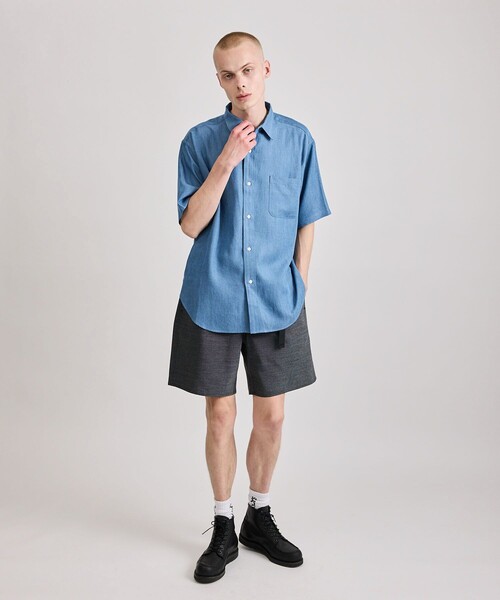 Saturdays NYC（サタデーズ ニューヨークシティ ）の「Luca Chambray SS Shirt（シャツ/ブラウス・メンズ・ブルー・L/M/S）」の6枚目の写真