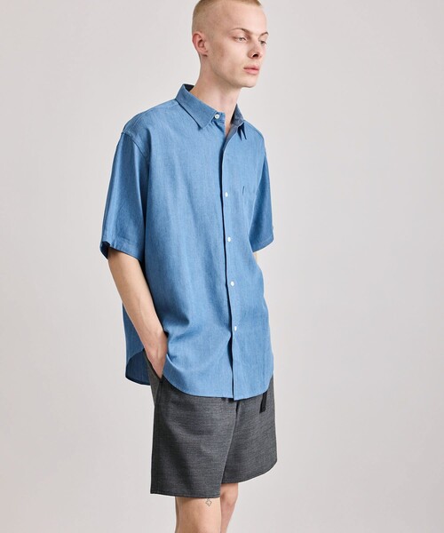Saturdays NYC（サタデーズ ニューヨークシティ ）の「Luca Chambray SS Shirt（シャツ/ブラウス・メンズ・ブルー・L/M/S）」の7枚目の写真