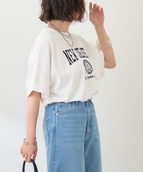 NAO（ナオ）の「【NAO】後ギャザードルマンTシャツ（Tシャツ/カットソー・レディース・アイボリー/スミクロ/ボルドー・FREE）」の13枚目の写真