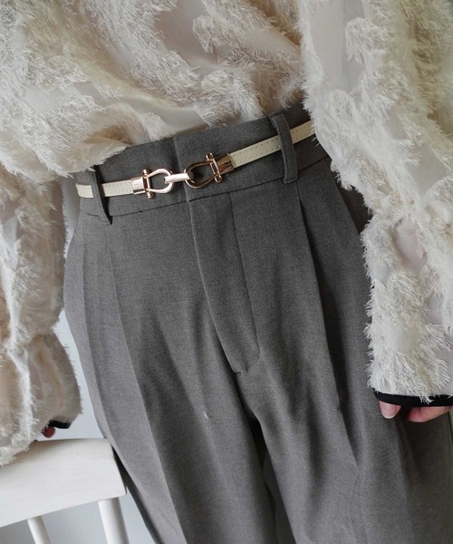 CORNERS（コーナーズ）の「ビットバックルスライドベルト（ベルト・レディース・ブラック/ブラウン/キャメル/ベージュ・FREE）」の11枚目の写真