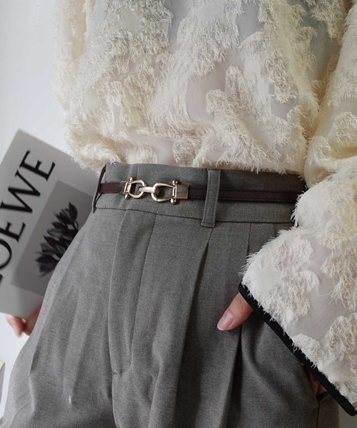 CORNERS（コーナーズ）の「ビットバックルスライドベルト（ベルト・レディース・ブラック/ブラウン/キャメル/ベージュ・FREE）」の12枚目の写真