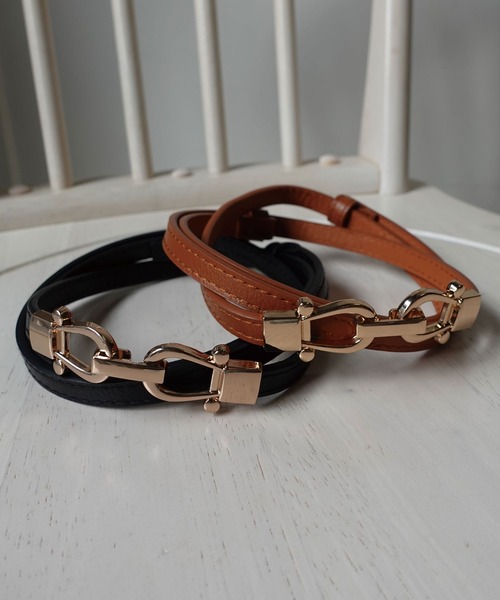 CORNERS（コーナーズ）の「ビットバックルスライドベルト（ベルト・レディース・ブラック/ブラウン/キャメル/ベージュ・FREE）」の13枚目の写真