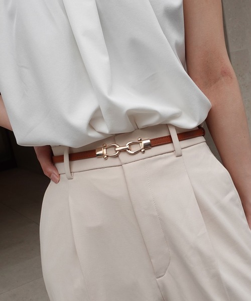 CORNERS（コーナーズ）の「ビットバックルスライドベルト（ベルト・レディース・ブラック/ブラウン/キャメル/ベージュ・FREE）」の14枚目の写真