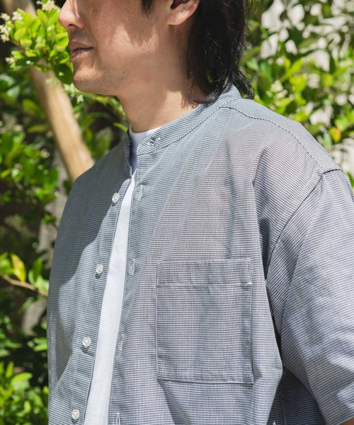 URBAN RESEARCH DOORS（アーバンリサーチドアーズ）の「TC バンドカラー ショートスリーブシャツ（シャツ/ブラウス・メンズ・ブルー系その他/ネイビー/ブラック系その他/グレー系その他・MEDIUM/LARGE）」の22枚目の写真