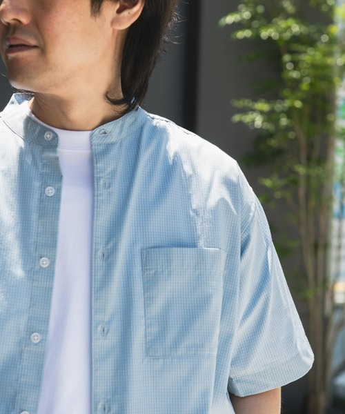 URBAN RESEARCH DOORS（アーバンリサーチドアーズ）の「TC バンドカラー ショートスリーブシャツ（シャツ/ブラウス・メンズ・ブルー系その他/ネイビー/ブラック系その他/グレー系その他・MEDIUM/LARGE）」の13枚目の写真