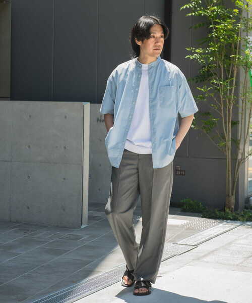 URBAN RESEARCH DOORS（アーバンリサーチドアーズ）の「TC バンドカラー ショートスリーブシャツ（シャツ/ブラウス・メンズ・ブルー系その他/ネイビー/ブラック系その他/グレー系その他・MEDIUM/LARGE）」の12枚目の写真