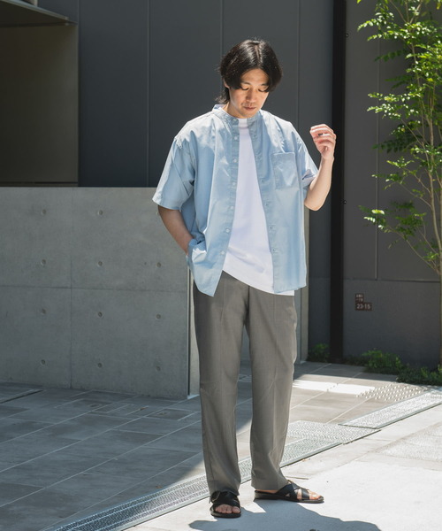 URBAN RESEARCH DOORS（アーバンリサーチドアーズ）の「TC バンドカラー ショートスリーブシャツ（シャツ/ブラウス・メンズ・ブルー系その他/ネイビー/ブラック系その他/グレー系その他・MEDIUM/LARGE）」の11枚目の写真