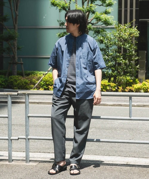 URBAN RESEARCH DOORS（アーバンリサーチドアーズ）の「TC バンドカラー ショートスリーブシャツ（シャツ/ブラウス・メンズ・ブルー系その他/ネイビー/ブラック系その他/グレー系その他・MEDIUM/LARGE）」の7枚目の写真