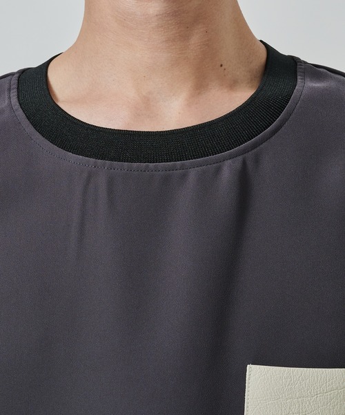 CULLNI（クルニ）の「【CULLNI】別注 Sugoku Suzushii Leather Pocket S/S TEE（Tシャツ/カットソー・メンズ・ブラック/ダークグレー/ホワイト・1/2）」の5枚目の写真