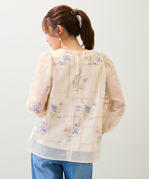 Rose Tiara(ローズティアラ)の「【セットアップ対応】パネル刺繍風ブラウス(シャツ/ブラウス・レディース・ブラック/ベージュ・38/42/46)」の19枚目の写真