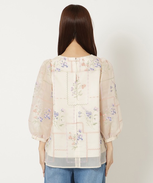 Rose Tiara(ローズティアラ)の「【セットアップ対応】パネル刺繍風ブラウス(シャツ/ブラウス・レディース・ブラック/ベージュ・38/42/46)」の9枚目の写真