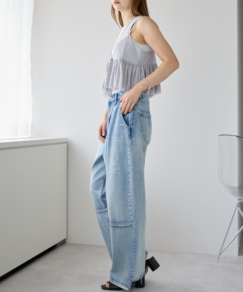 r.（アールドット）の「チュール　ペプラムビスチェ（キャミソール・レディース・アイボリー/ブラック/グレー・FREE）」の16枚目の写真