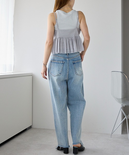 r.（アールドット）の「チュール　ペプラムビスチェ（キャミソール・レディース・アイボリー/ブラック/グレー・FREE）」の15枚目の写真