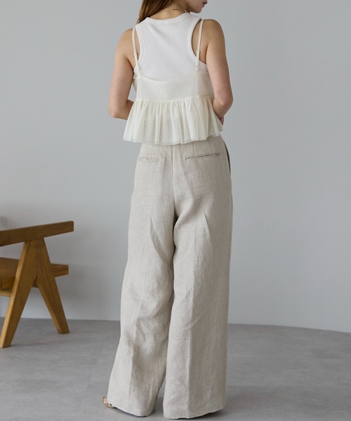 r.（アールドット）の「チュール　ペプラムビスチェ（キャミソール・レディース・アイボリー/ブラック/グレー・FREE）」の6枚目の写真