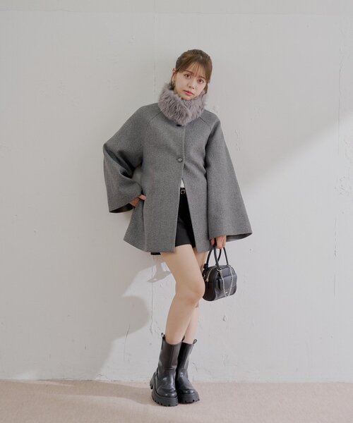 WEB限定/REVIVAL】ファー取り外しケープコート（その他アウター
