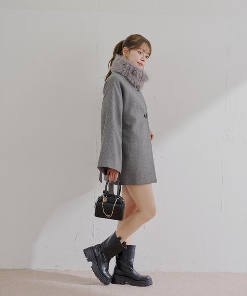 WEB限定/REVIVAL】ファー取り外しケープコート（その他アウター