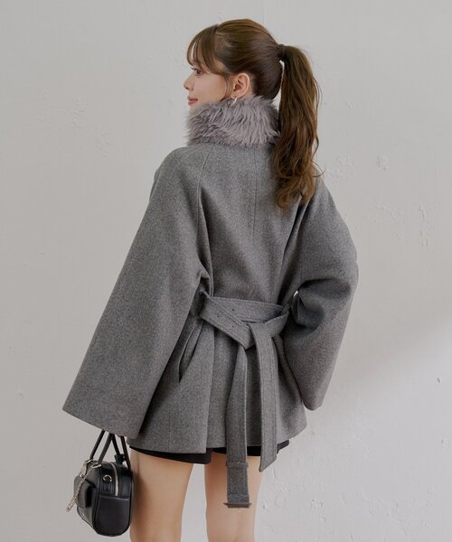 WEB限定/REVIVAL】ファー取り外しケープコート（その他アウター