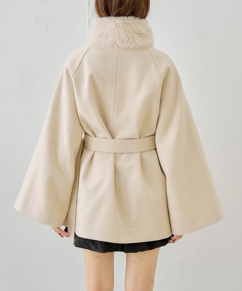 セール】【WEB限定/REVIVAL】ファー取り外しケープコート（その他