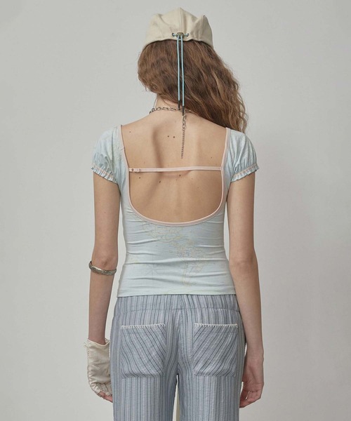 SCULPTOR(スカルプター)の「Tourist Scoop Back Tee(Tシャツ/カットソー・レディース・アイボリー/ライトブルー・SMALL/X-SMALL/LARGE/MEDIUM)」の8枚目の写真
